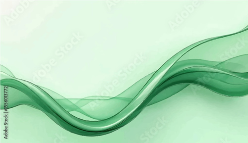 Fotografie Abstract green waves with a flowing curve line design for a modern wallpaper or