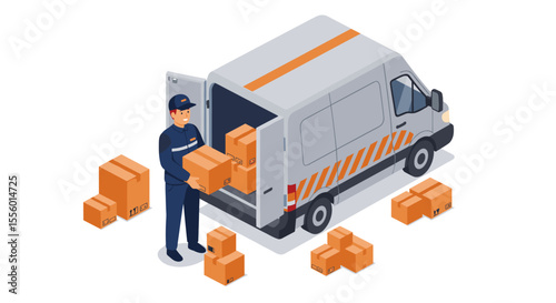Delivery service concept vector illustration for logistics and transportation design in flat style