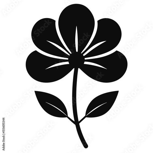Foto crowfoot flower silhouette isolated on white-back-ground