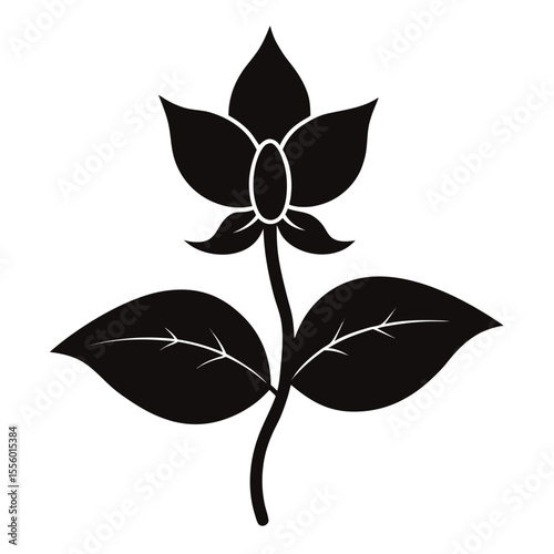  buck bean flower silhouette on-white-back-ground