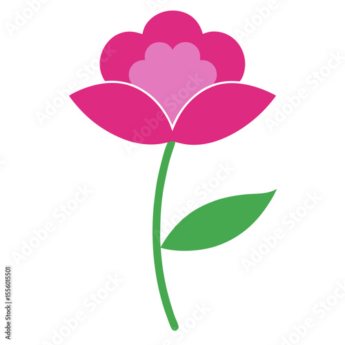 clove pink flower silhouette on-white-back-ground