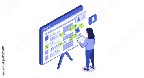 Project management workflow vector illustration for digital planning and organization design