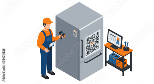 Smart appliance technology vector illustration for iot and home automation design in isometric style