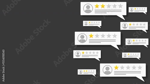 Customer Reviews with a lot of negative and bad comments and reviews with low stars. alpha channel