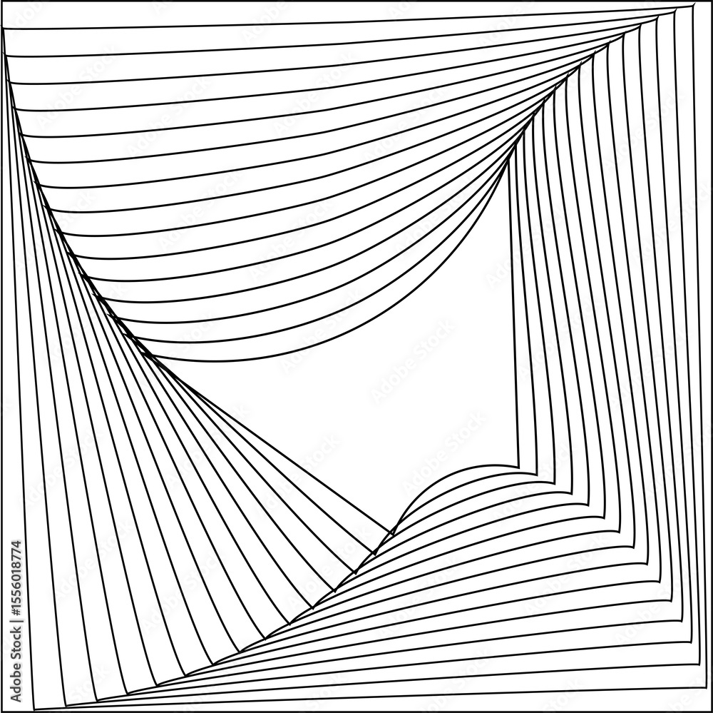 Obraz premium Square dynamic twisted spiral. Modern graphic element