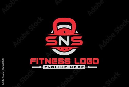 SNS ,NSS, SSN gym and fitness logo design icon vector	