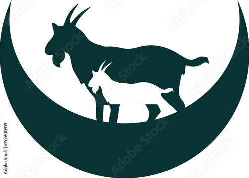 Illustration of Eid al-Fitr and Eid al-Adha icons, various sacrificial animals with transparent backgrounds as per design needs