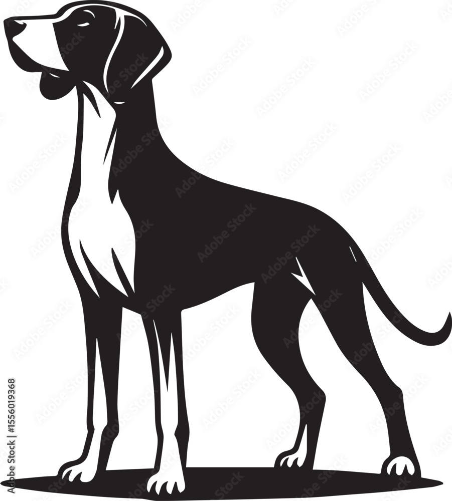 Obraz premium black dog vector illustration, dog logo vector illustration, dog silhouette vector full body