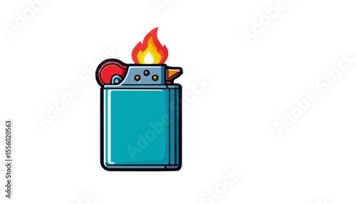 Realistic Gas Lighter Igniting Fire Design