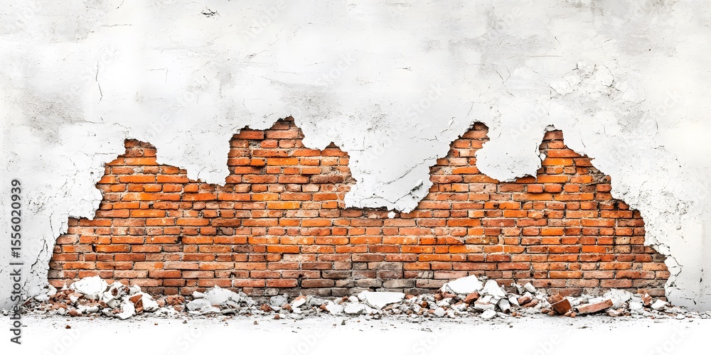 Obraz premium Aged Brick Wall Texture Background Peeling Plaster