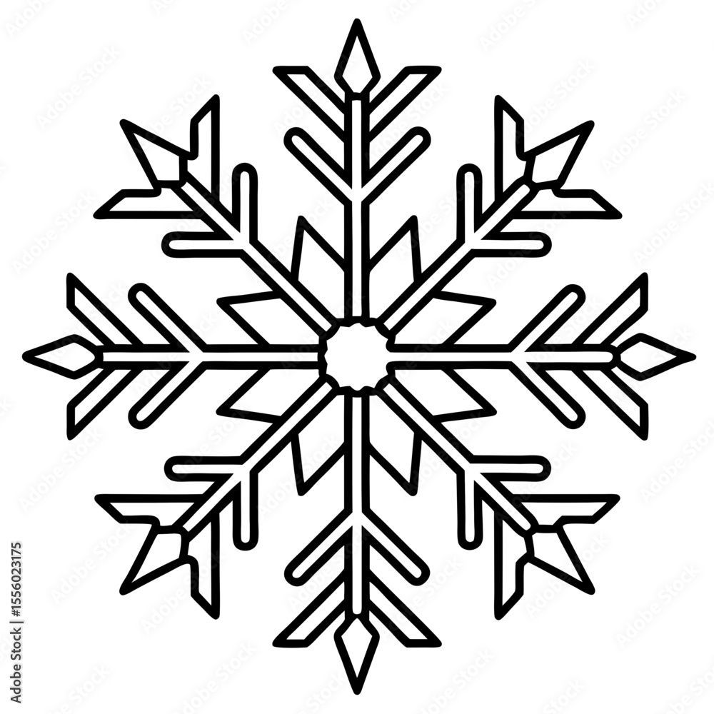 Obraz premium Snowflake line art vector