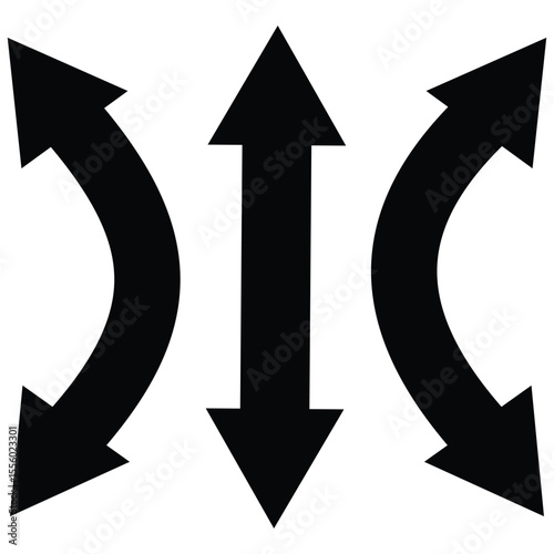 Double ended arrow illustration. Arrow indicated the direction symbol isolated on white background.
