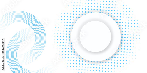 Abstract Modern gradient blue and white background with halftone dots pattern design. Vector illustration abstract technology. Background with monochrome dotted texture. Polka dot pattern template