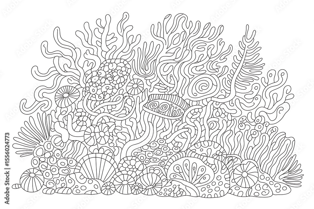 Fototapeta premium Intricate coral reef, detailed and ornate. 
