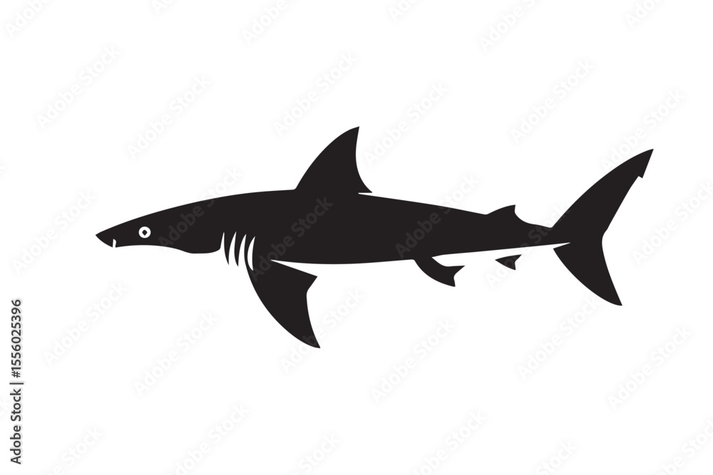 Obraz premium high-quality shark vector silhouette for coastal, marine biology and oceanography designs