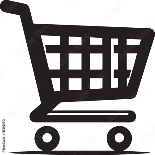 black shopping cart silhouette vector, shopping cart logo vector illustration, shopping cart silhouette vector design