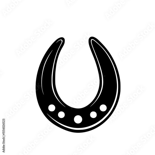 Black horseshoe icon designed for modern digital applications and branding
