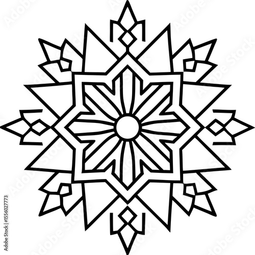 Snowflake Mandala icon vector