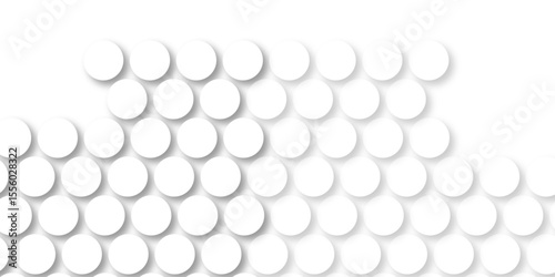 White tiles wall. round marble textures, ball tiles. Top view pavement circle block white texture with seamless patterns floor background. Air Bubble wrap texture background. Textured Background.