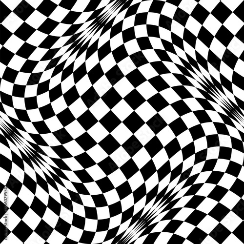 Black and white opart creative abstract geometric pattern design