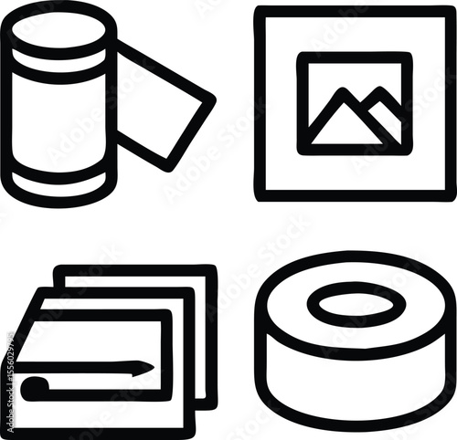 Address labels, adhesive tape, adhesive tape, art paper, albums icon