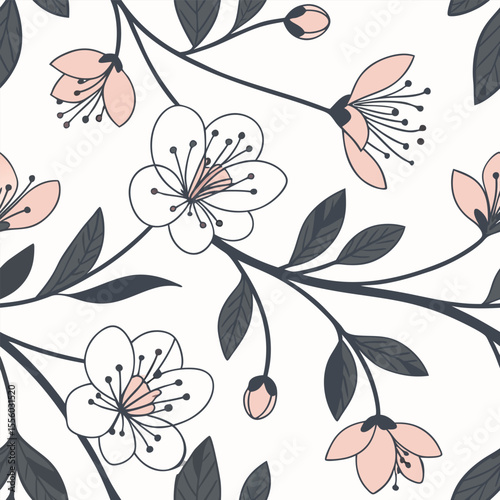 Seamless vector wallpaper pattern of flowers. Roses for partition background.