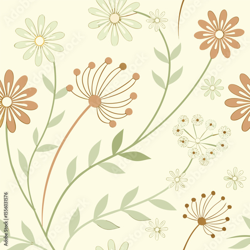 Seamless vector wallpaper pattern of flowers. Roses for partition background.
