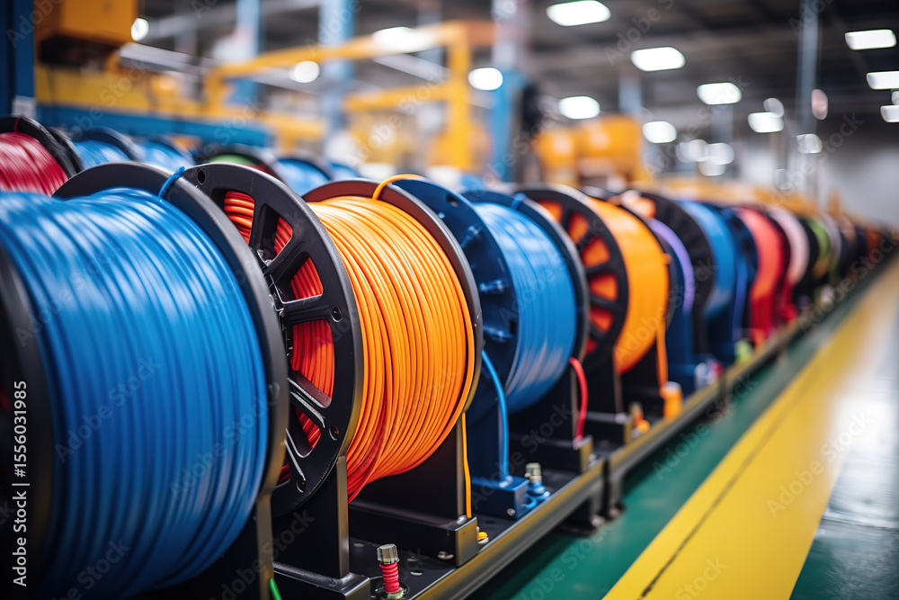 Obraz premium Outstanding Inside the new factory manufacturing electrical cable. Cable production