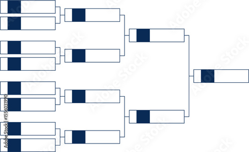 Single Side Championship Bracket – 8 Team Elimination Layout