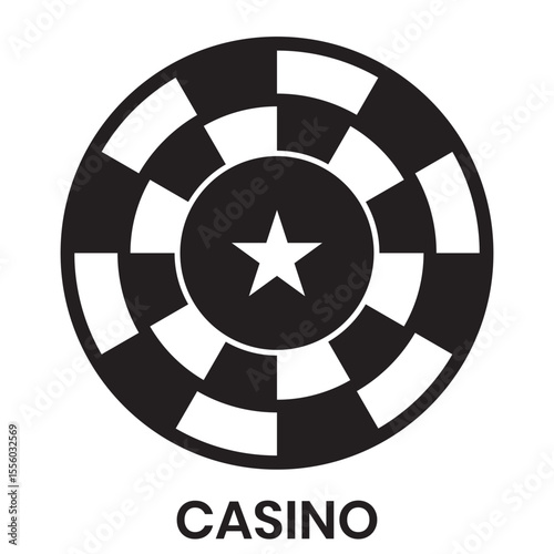 Casino icon vector design. Silhouette of casino chip, board vector symbol. Gaming symbol. Vector illustration. Vector illustration of an abstract background.