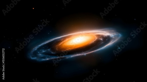 Sun shining on a planet and Earth floating together in deep space