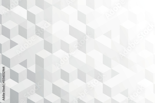 Abstract isometric cube pattern background, isolated on white background, featuring a modern geometric design with subtle gradients