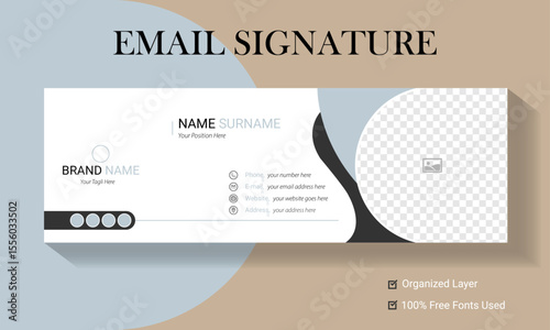 Professional simple clean horizontal, Modern and minimalist email signature template