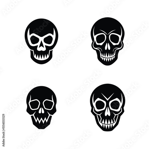 skull vector silhouette bundle
