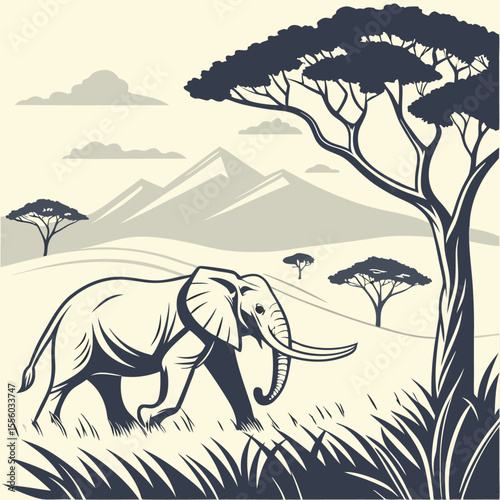 Bold Tusked Giant Vector
