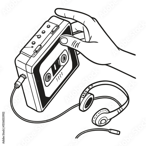 Handheld Cassette MP3 Vector
