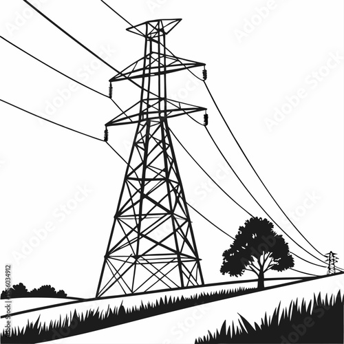 High Voltage Tower Vector
