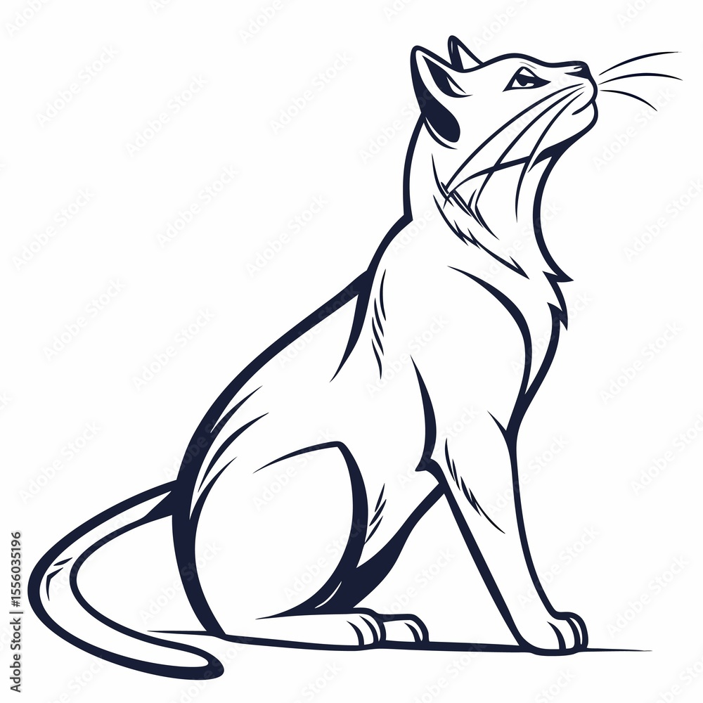 Naklejka premium black cat with a cat