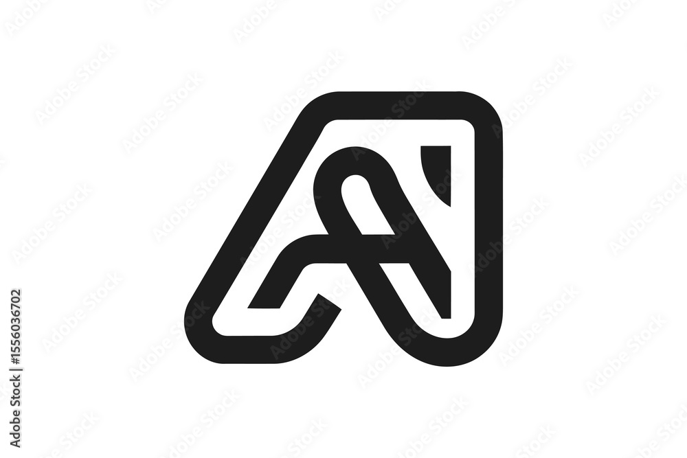 A minimalist black and white logo featuring an abstract letter a design A minimalist black and white logo featuring an abstract letter a design