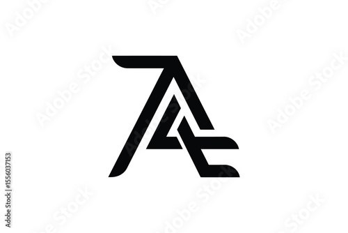 A black and white logo featuring the letters a and e in a stylized way