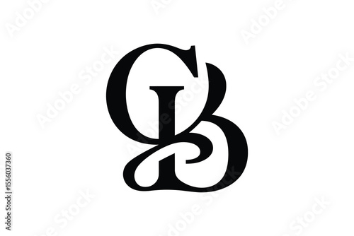 Tableau sur toile A monogram logo design featuring the letters c and b in black on white