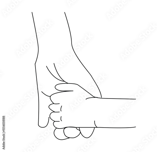 mother holding her child's hand. Picture of a mother's hand holding her child's hand while walking