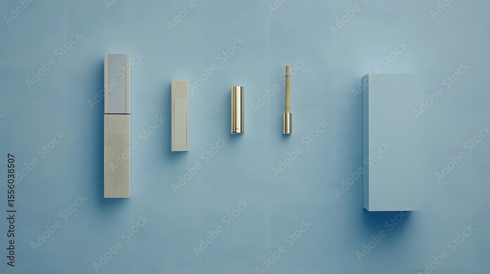 Elegant Cosmetic Packaging Design Mockup Light Blue Background Elegant Cosmetic Packaging Design Mockup Light Blue Background