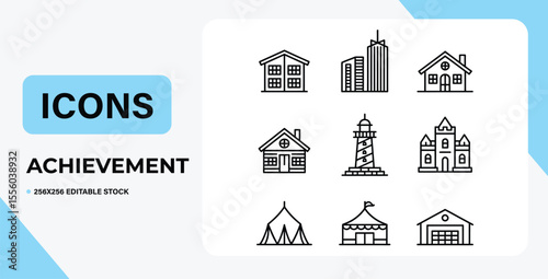 Minimalist Home & Building Line Icons
