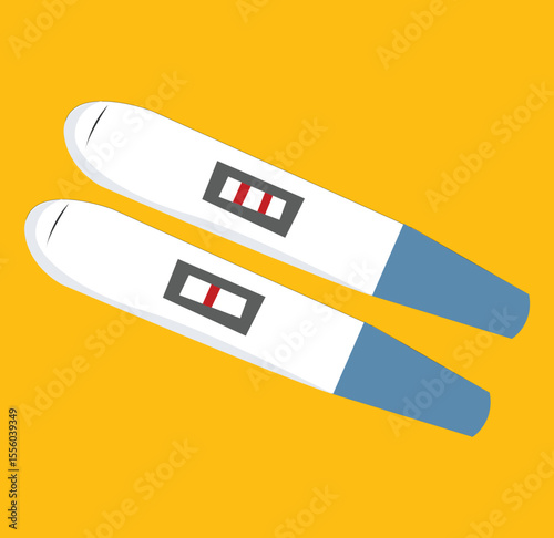 vektor Positive, negative 2 lines pregnancy test kits 