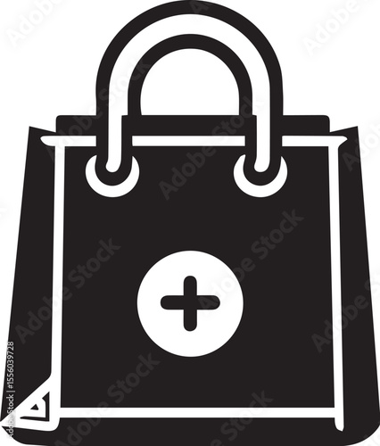 Shopping bag icon. Carry and packaging concept.