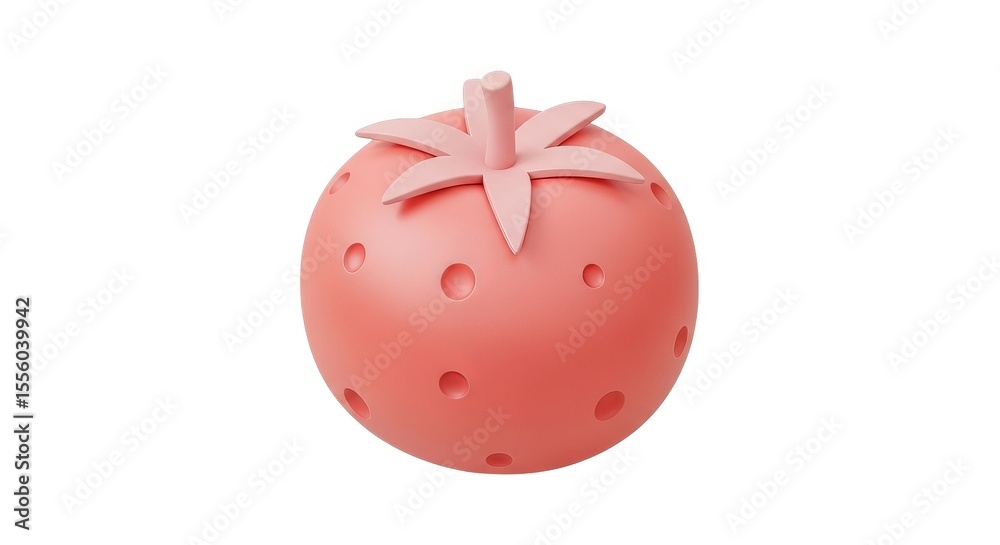 Obraz premium A stylized peach-colored strawberry with small circular dots is