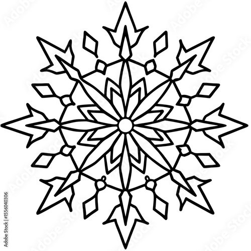 Winter Mandala line art  vector