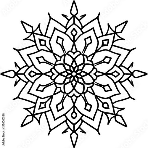 Winter Mandala line art  vector