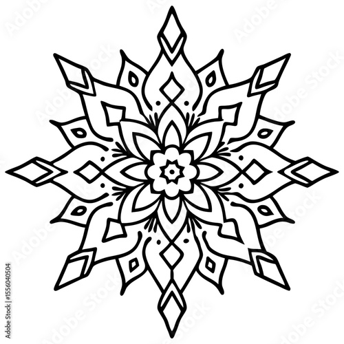 Winter Mandala line art  vector